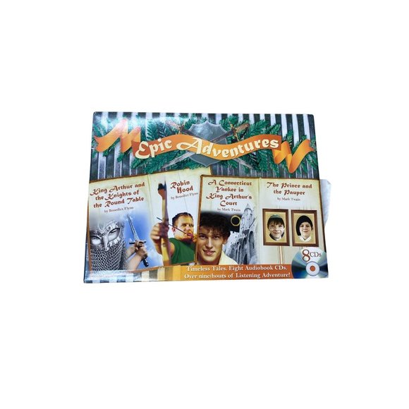 Epic Adventures 8 audiobook cds King Arthur Robin Hood prince and pauper - Picture 1 of 5